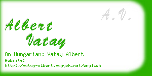 albert vatay business card